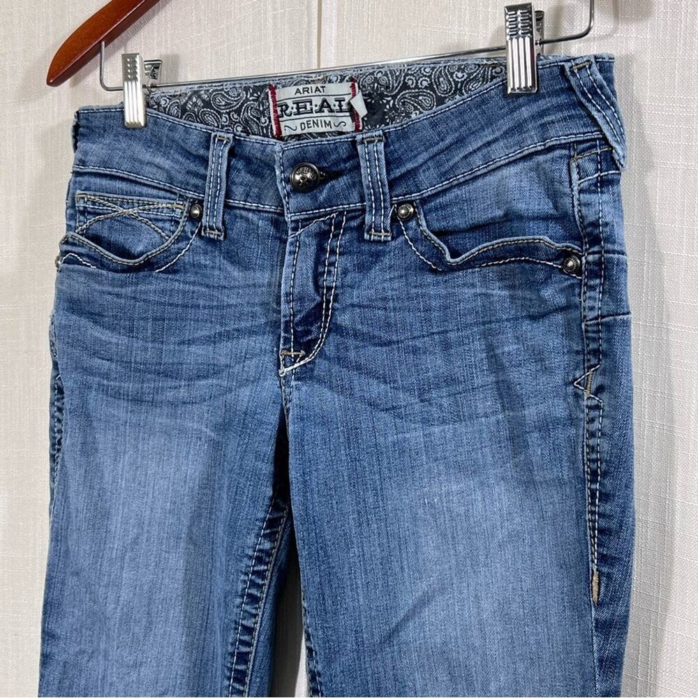 Ariat Real Denim Bootcut Embroidered Pockets Jeans Size 28S - Picture 4 of 15